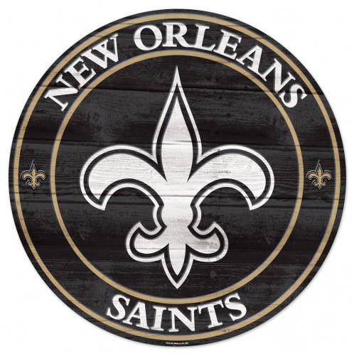 NFL New Orleans Saints Round Wooden Sign 19.75" - 757 Sports Collectibles