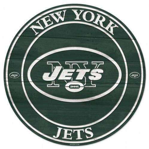NFL New York Jets Round Wooden Sign 19.75" - 757 Sports Collectibles