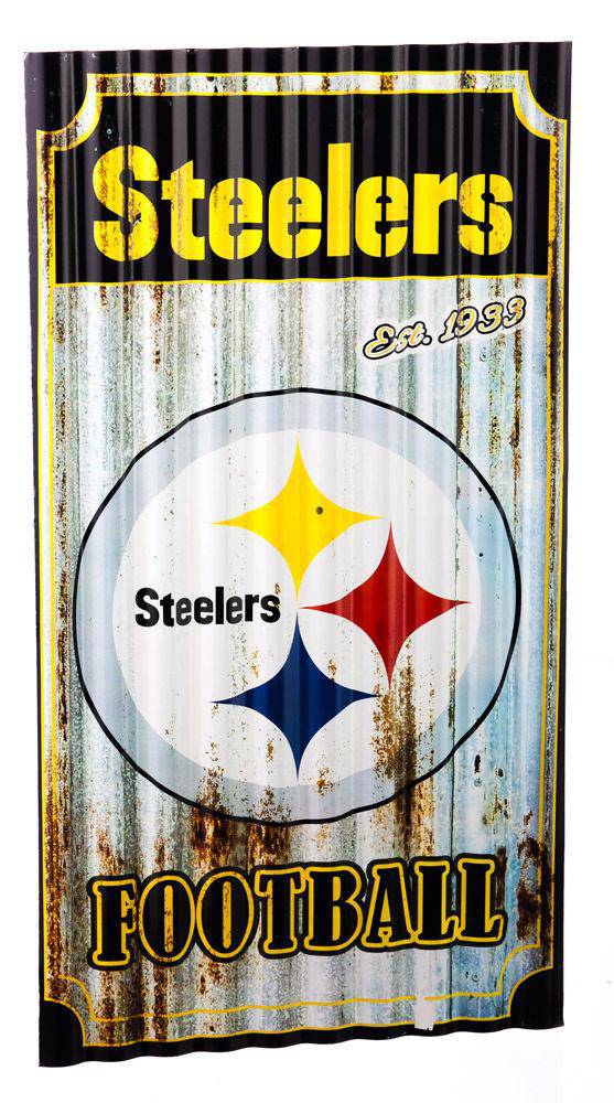 NFL Pittsburgh Steelers 21.5" X 12" Corrugated Metal Wall Art - 757 Sports Collectibles