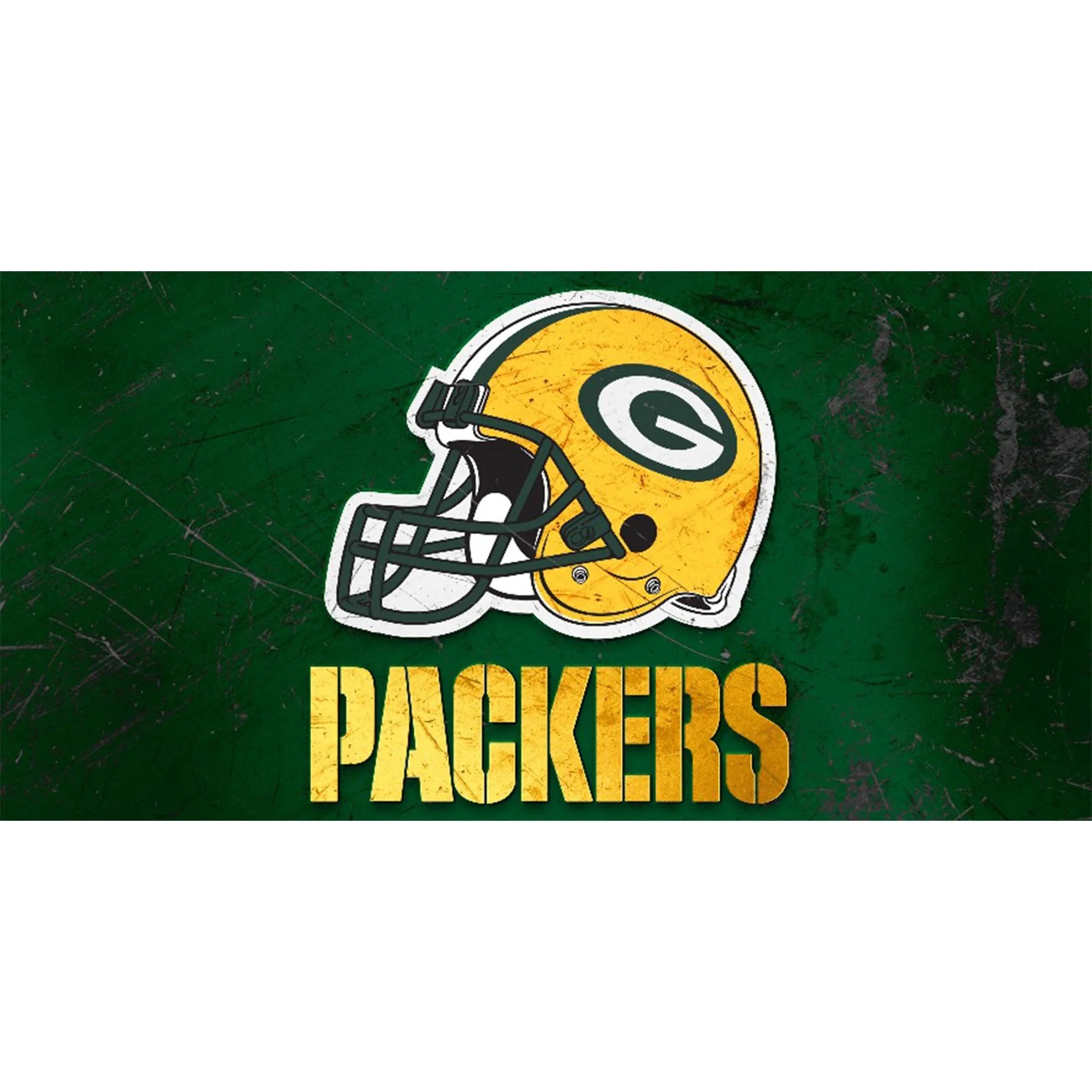 Green Bay Packers 24 x 48 Glass Wall Art Helmet