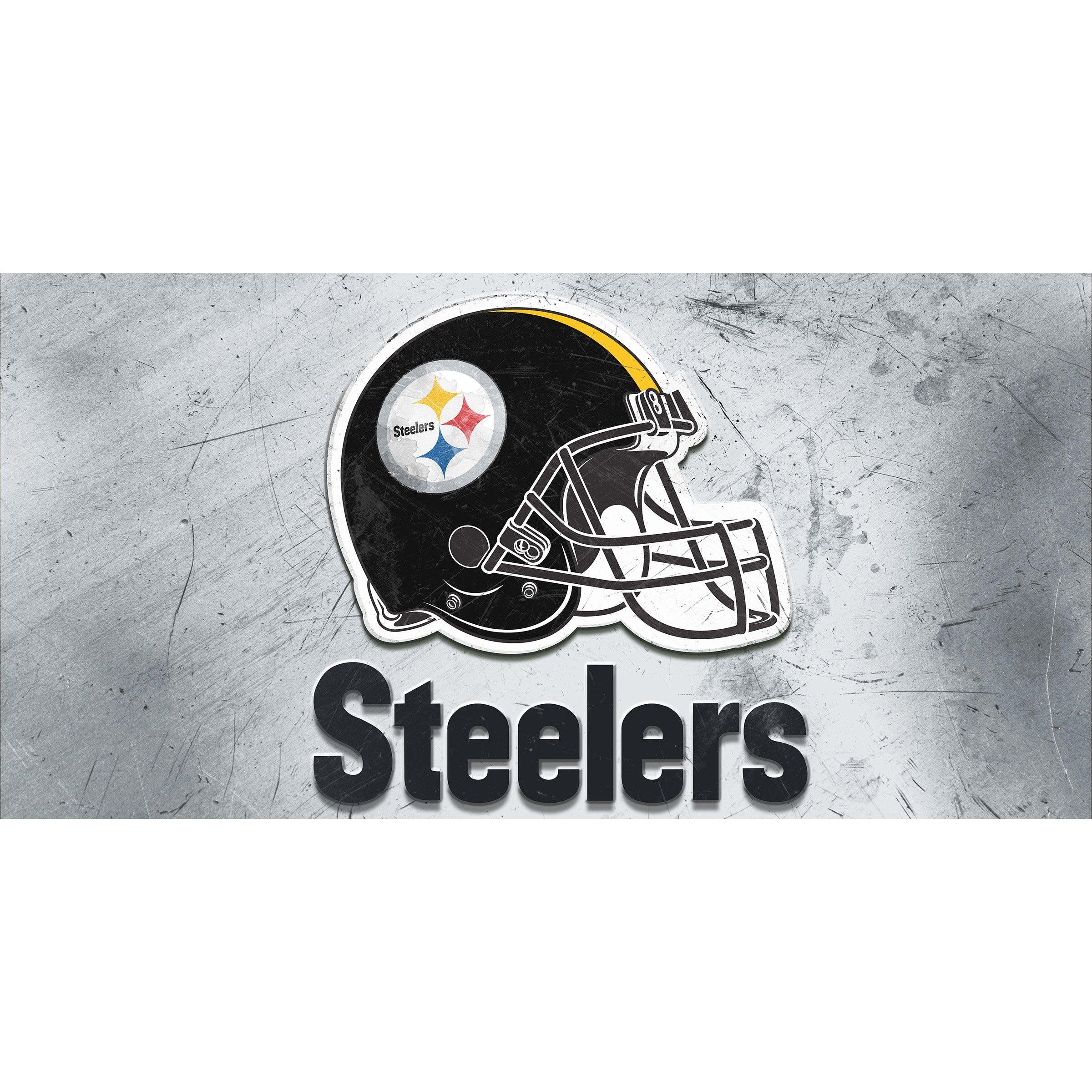 Pittsburgh Steelers 24 x 48 Glass Wall Art Helmet