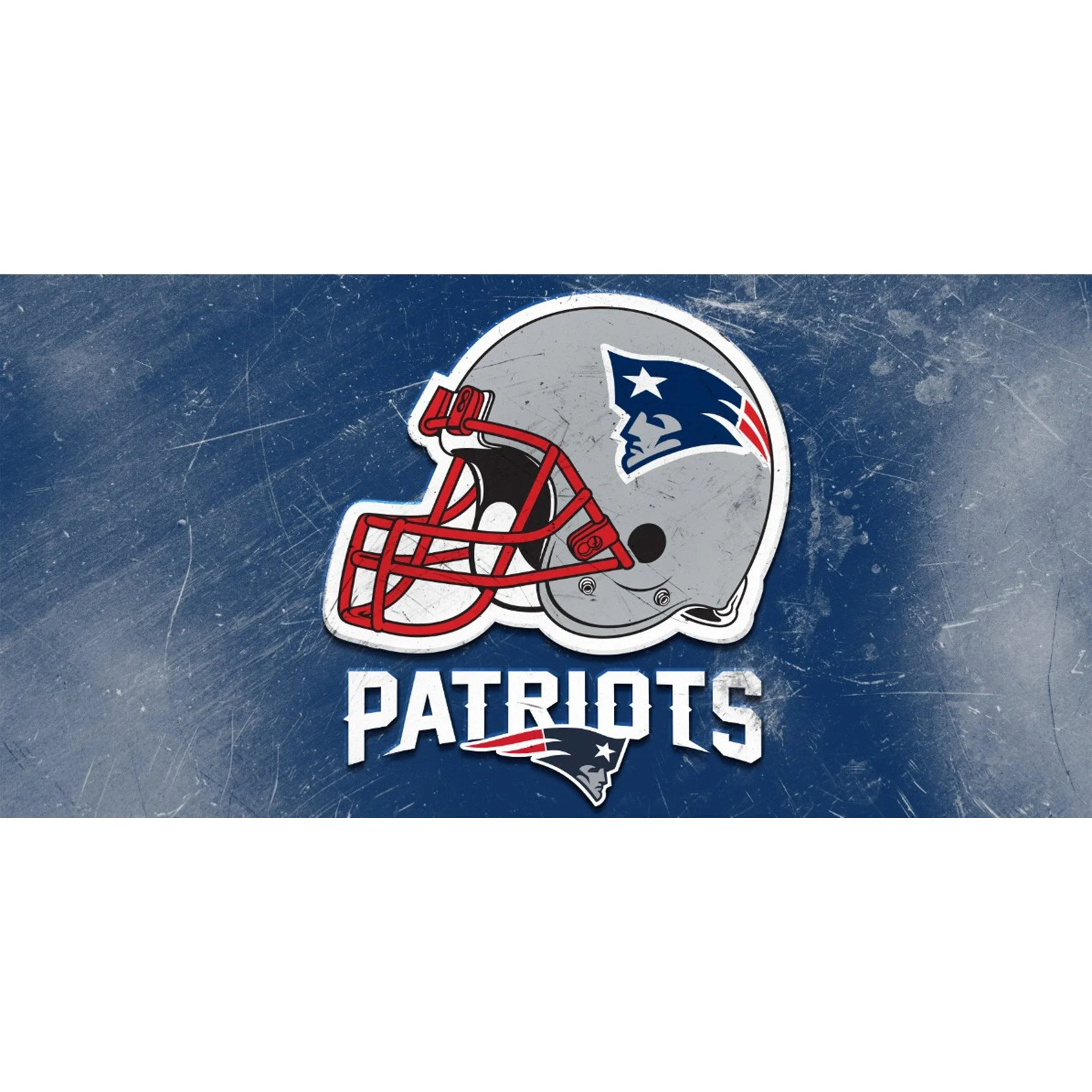 New England Patriots 24 x 48 Glass Wall Art Helmet