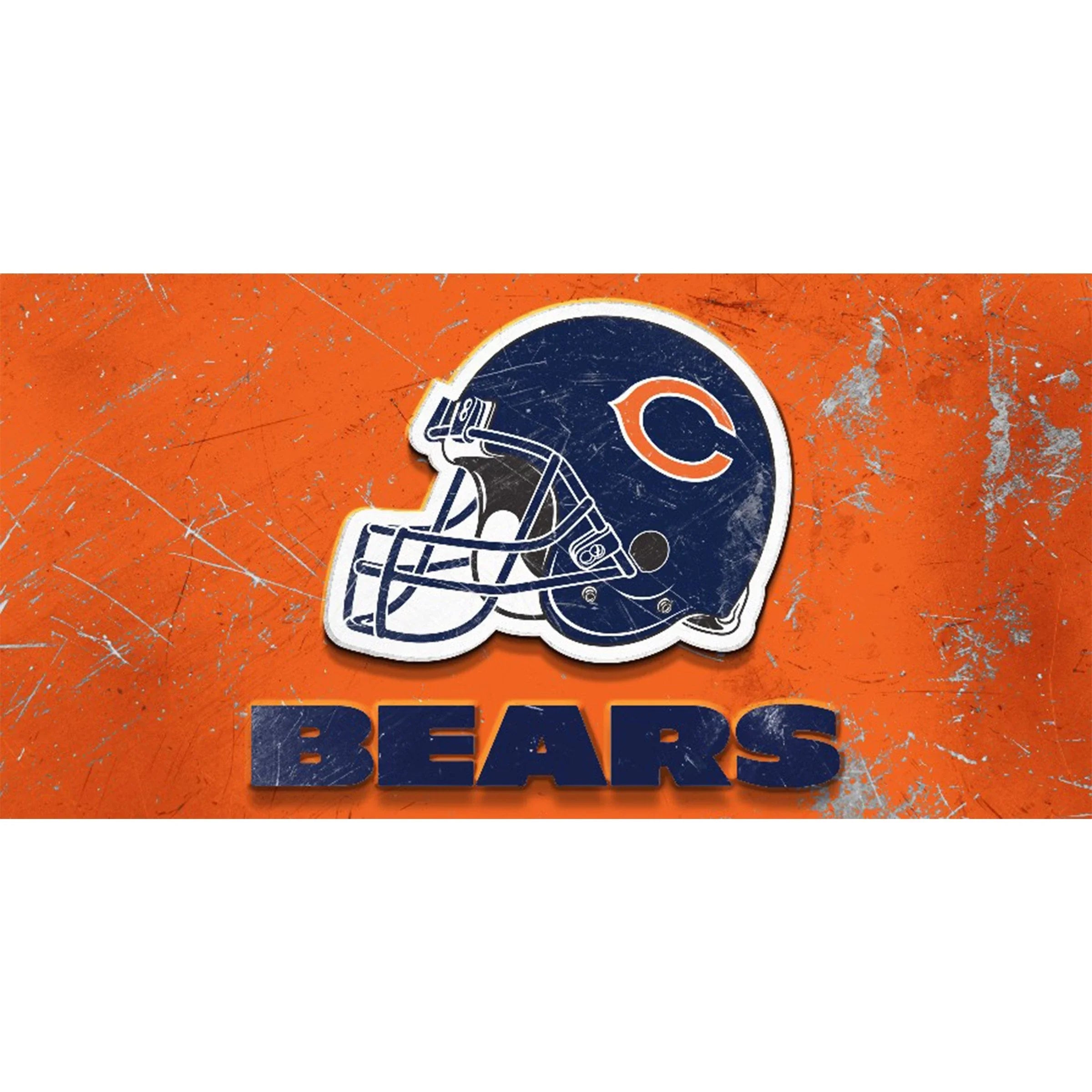 Chicago Bears 24 x 48 Glass Wall Art Helmet
