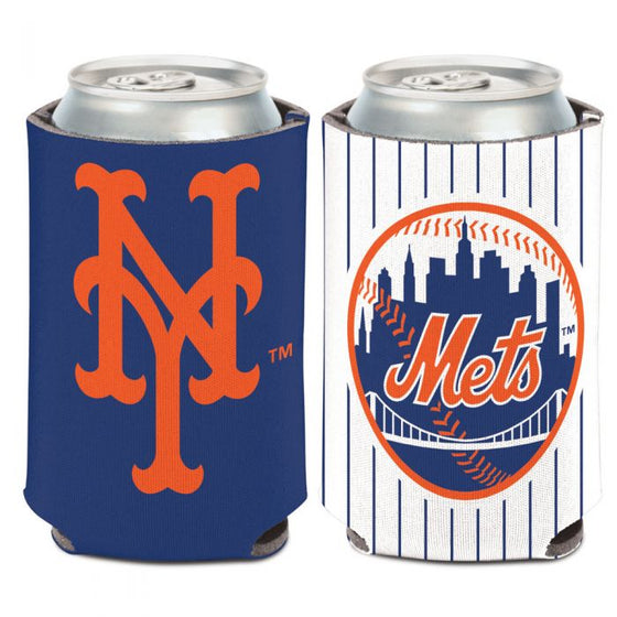 NEW YORK METS 2 COLOR CAN COOLER 12 OZ.