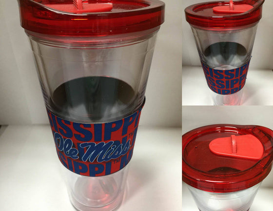 NCAA Ole Miss Mississippi Rebels 22 oz Slider Tumbler Wrap with Lid - 757 Sports Collectibles