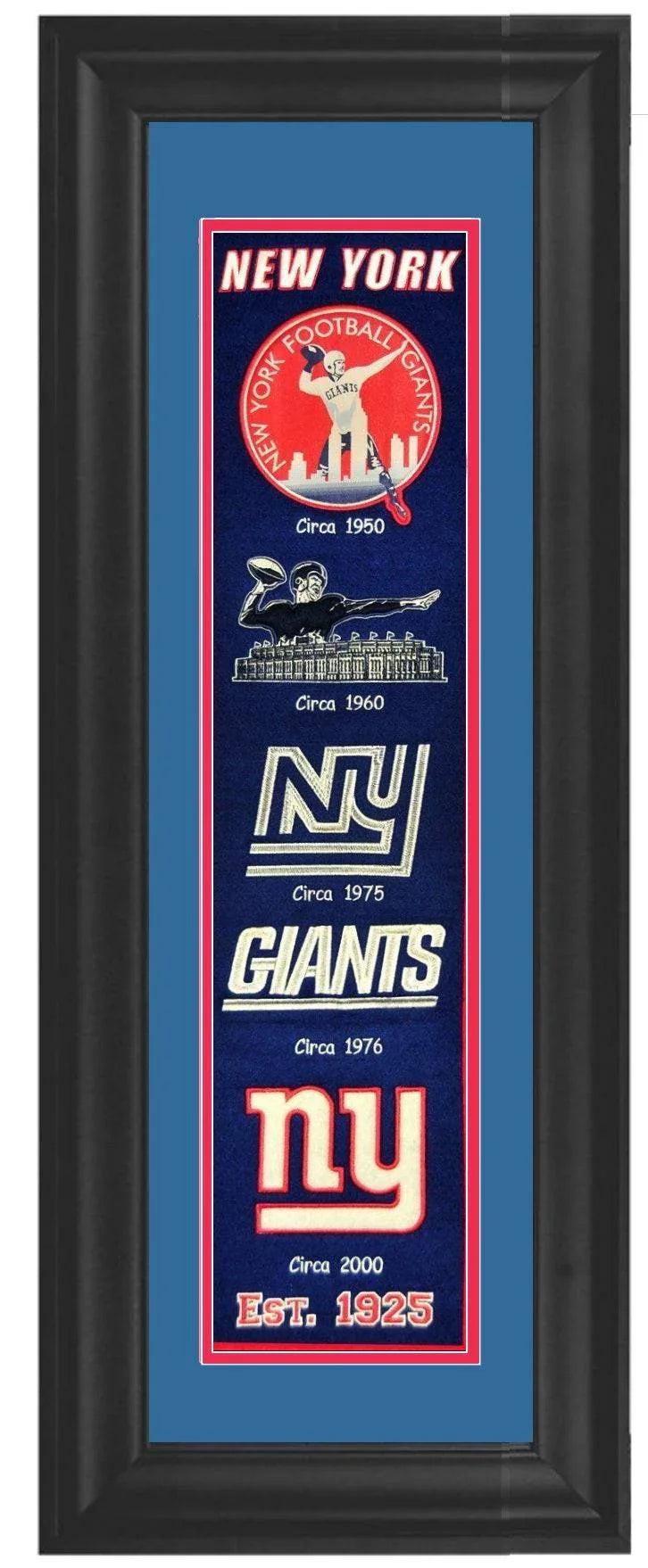 New York Giants Framed Heritage Banner 12x34 - 757 Sports Collectibles