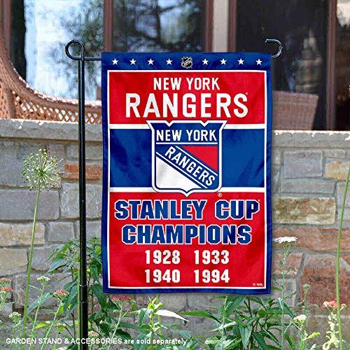 WinCraft New York Rangers 4 Time Stanley Cup Champions Double Sided Garden Flag - 757 Sports Collectibles