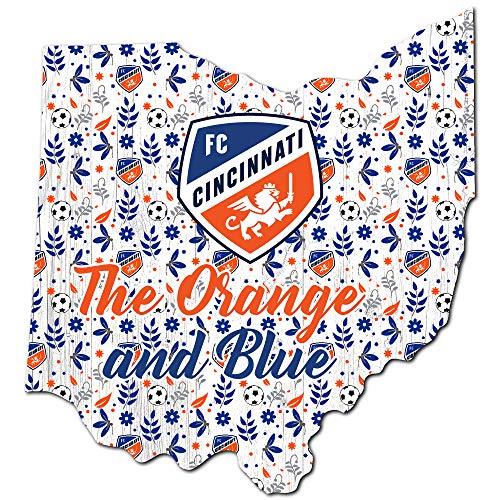 Fan Creations MLS FC Cincinnati Unisex FC Cincinnati Floral State Sign, Team Color, 12 inch - 757 Sports Collectibles