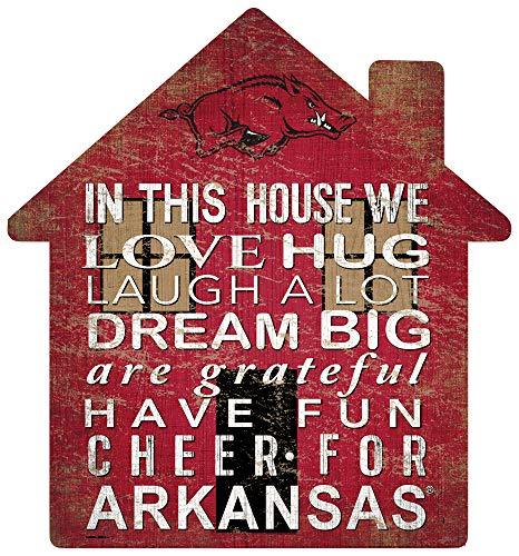 Fan Creations NCAA Arkansas Razorbacks Unisex University of Arkansas House Sign, Team Color, 12 inch - 757 Sports Collectibles
