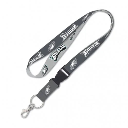 PHILADELPHIA EAGLES GRAY LANYARD W/DETACHABLE BUCKLE1"