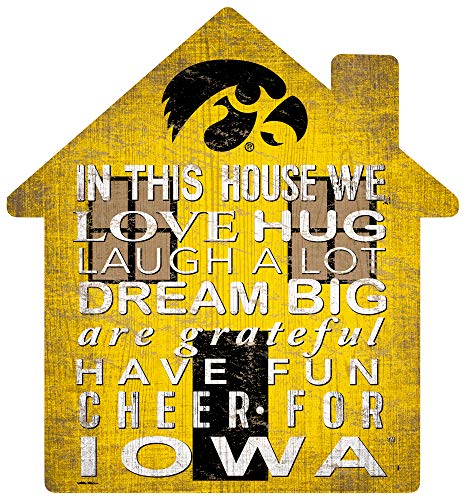 NCAA Iowa Hawkeyes Unisex Iowa House Sign, Team Color, 12 inch - 757 Sports Collectibles