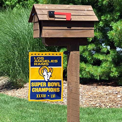 WinCraft Los Angeles Rams 2 Time Champions Super Bowl LVI Double Sided Garden Banner Flag - 757 Sports Collectibles