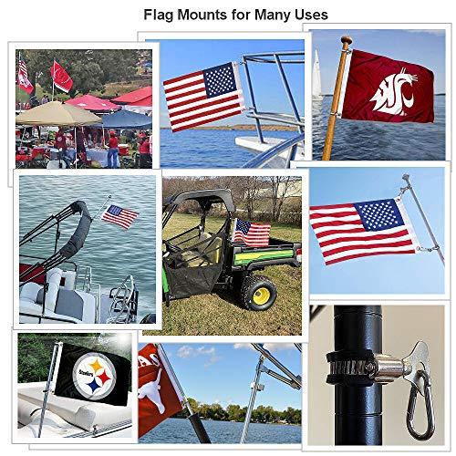Flag Mounts with Carabiner Clips for Grommet Flags Universal Set of 2 - 757 Sports Collectibles