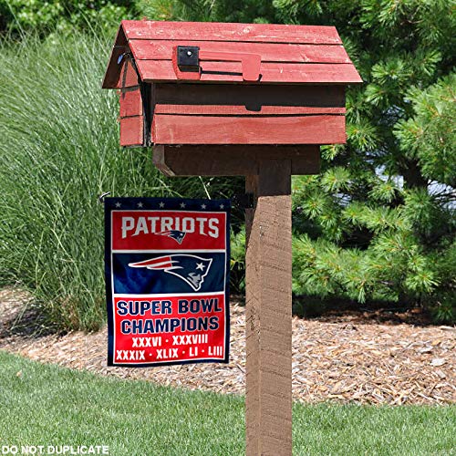 WinCraft New England Patriots Six Time Super Bowl Champions Garden Flag - 757 Sports Collectibles