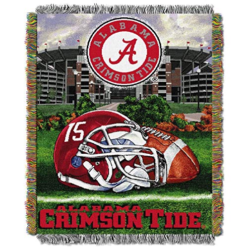 The Northwest Company Alabama Crimson Tide "Home Field Advantage" Woven Tapestry Throw Blanket, 48" x 60" , Red - 757 Sports Collectibles