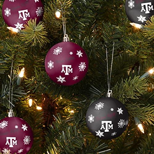 FOCO Texas A&M Aggies NCAA 5 Pack Shatterproof Ball Ornament Set - 757 Sports Collectibles