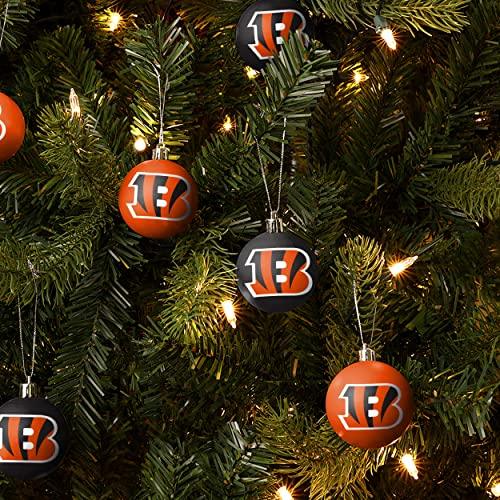 Cincinnati Bengals 12 Pack Plastic Ball Ornament Set - 757 Sports Collectibles