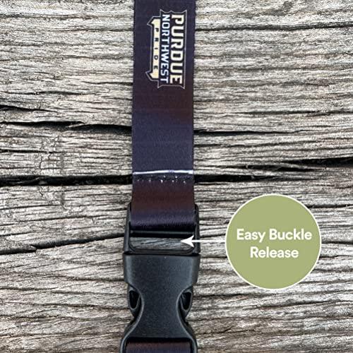 Purdue University Northwest PNW Lions Pride Car Keys ID Badge Holder Lanyard Keychain Detachable Breakaway Snap Buckle (Black) - 757 Sports Collectibles