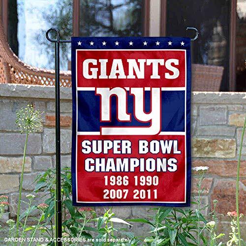 WinCraft New York Giants 4 Time Super Bowl Champions Double Sided Garden Flag - 757 Sports Collectibles