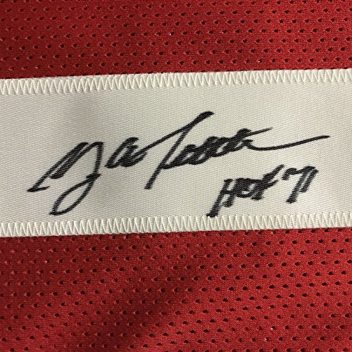 Framed Autographed/Signed YA Y.A. Tittle"HOF 71" 33x42 San Francisco 49ers Red Football Jersey JSA COA - 757 Sports Collectibles