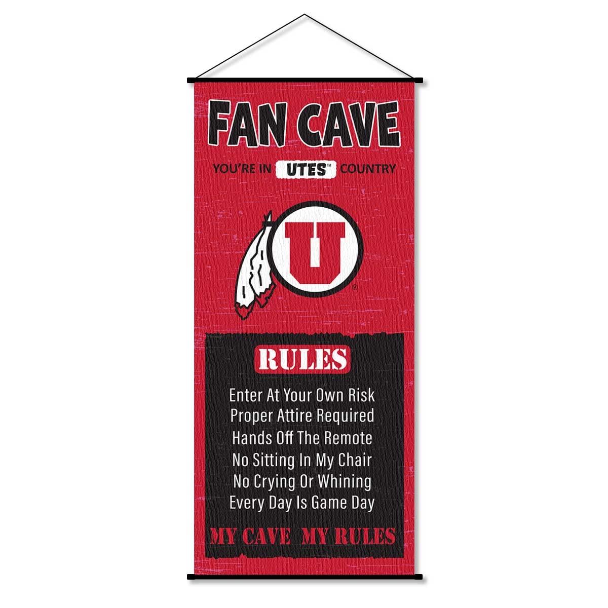 Utah Man Cave Fan Banner Scroll - 757 Sports Collectibles