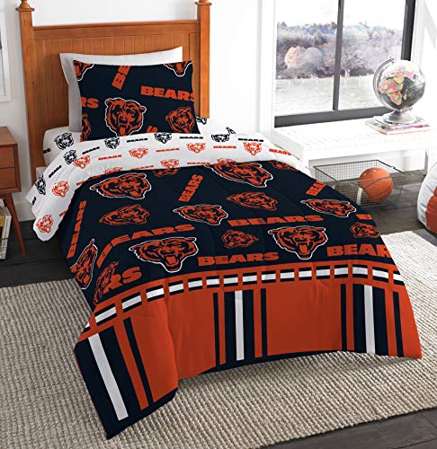 NFL Chicago Bears Twin "Rotary" Twin Bed In a Bag Set, 64" x 86" - 757 Sports Collectibles