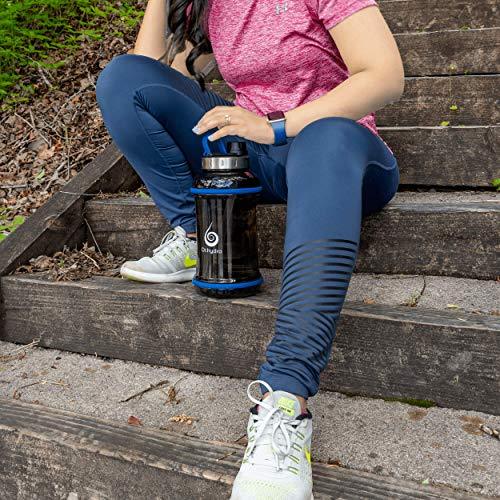 DR.HYDRO 2.2L Half Gallon Water Bottle with Straw-BPA Free Motivational Water Bottle / 2.2 Liter (74 Ounce) Large Water Bottle for Fitness and Outdoor Enthusiasts -Blue. - 757 Sports Collectibles