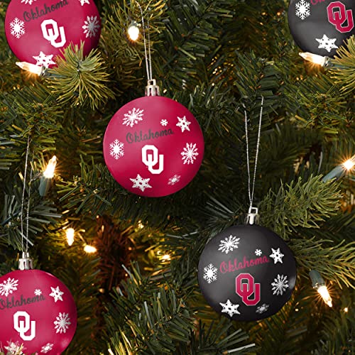 FOCO Oklahoma Sooners NCAA 5 Pack Shatterproof Ball Ornament Set - 757 Sports Collectibles
