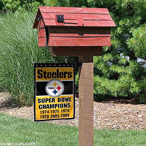 WinCraft Pittsburgh Steelers 6 Time Super Bowl Champions Double Sided Garden Flag - 757 Sports Collectibles