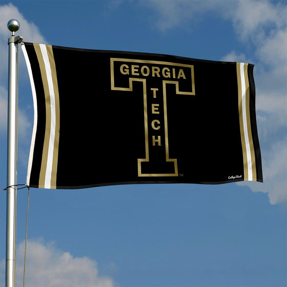 College Flags & Banners Co. Georgia Tech Yellow Jackets Vintage Retro Throwback 3x5 Banner Flag - 757 Sports Collectibles