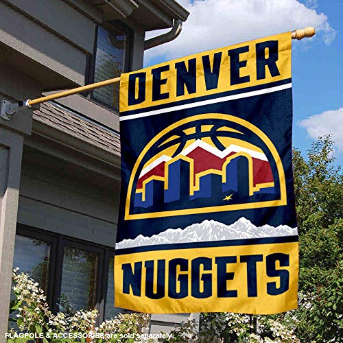 WinCraft Denver Nuggets New Skyline Logo Double Sided House Banner Flag - 757 Sports Collectibles