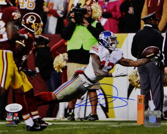 Odell Beckham Signed New York 8x10 One Handed Catch White Jersey PF Photo- JSA W Auth - 757 Sports Collectibles