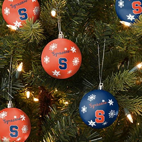 FOCO Syracuse Orange NCAA 5 Pack Shatterproof Ball Ornament Set - 757 Sports Collectibles