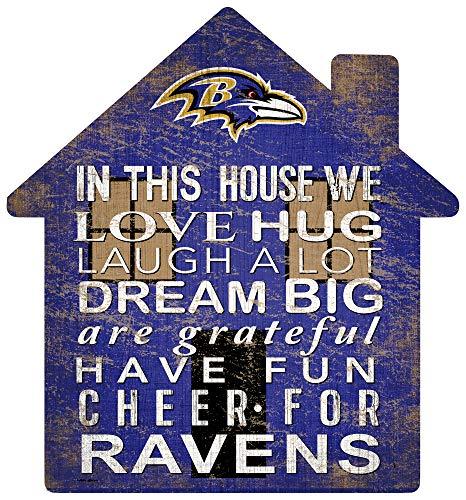 NFL Baltimore Ravens Unisex Baltimore Ravens House Sign, Team Color, 12 inch - 757 Sports Collectibles