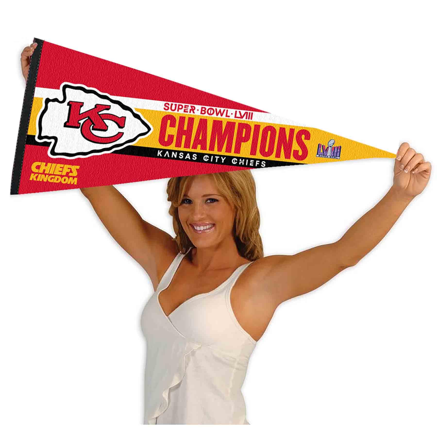 Chiefs Super Bowl 2024 Champions Full Size Large Pennant - 757 Sports Collectibles