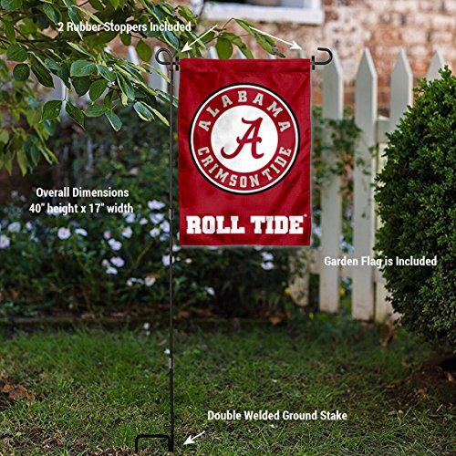College Flags & Banners Co. Alabama Crimson Tide Garden Flag with Stand Holder - 757 Sports Collectibles