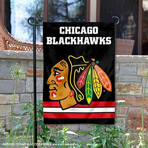 WinCraft Chicago Blackhawks Black Double Sided Garden Flag - 757 Sports Collectibles