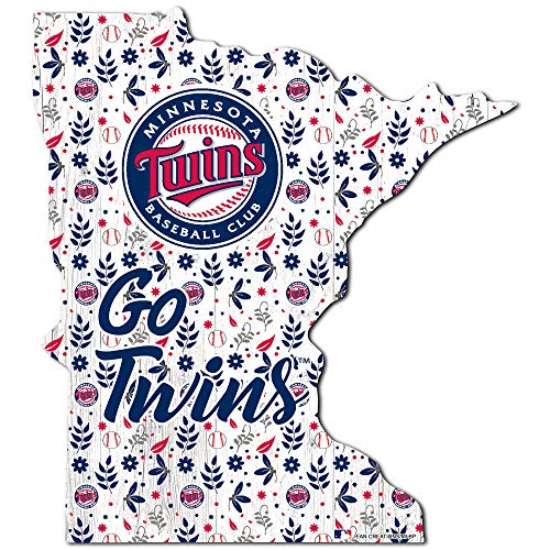 Fan Creations MLB Minnesota Twins Unisex Minnesota Twins Floral State Sign, Team Color, 12 inch - 757 Sports Collectibles