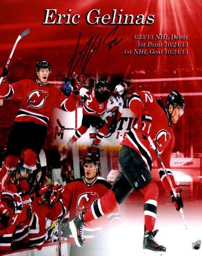 Eric Gelinas Signed New Jersey Devils 8x10 NHL Photo