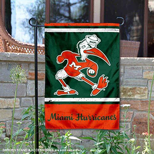 WinCraft Miami Canes Throwback Vintage Retro Garden Flag - 757 Sports Collectibles