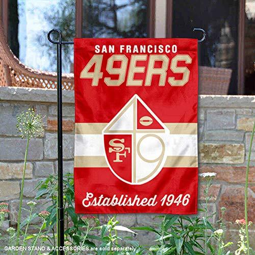 WinCraft 49ers Throwback Retro Vintage Garden Flag Double Sided Banner - 757 Sports Collectibles