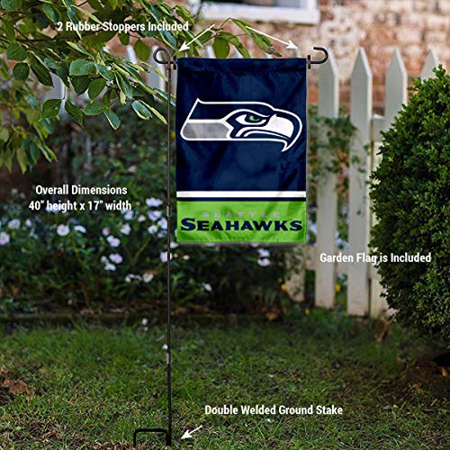 WinCraft Seattle Seahawks Garden Flag with Stand Holder - 757 Sports Collectibles