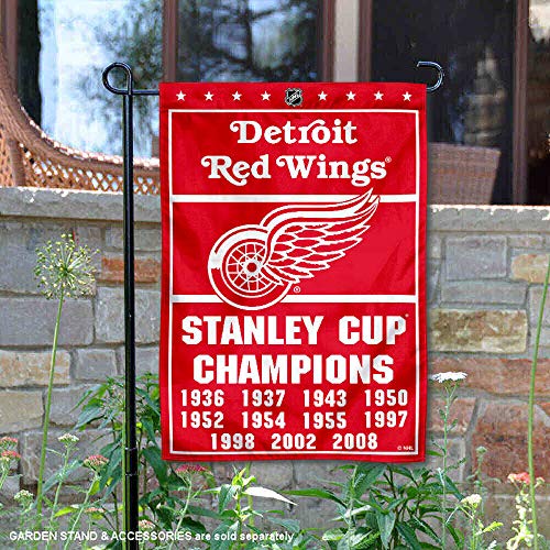 Detroit Red Wings 11 Time Stanley Cup Champions Double Sided Garden Flag - 757 Sports Collectibles