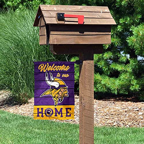 WinCraft Minnesota Vikings Welcome Home Decorative Garden Flag Double Sided Banner - 757 Sports Collectibles