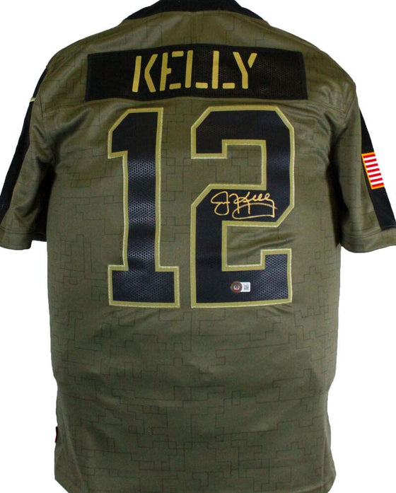 Jim Kelly Buffalo Bills Autographed Nike Salute To Service Limited Player Jersey-Beckett W Hologram Gold - 757 Sports Collectibles