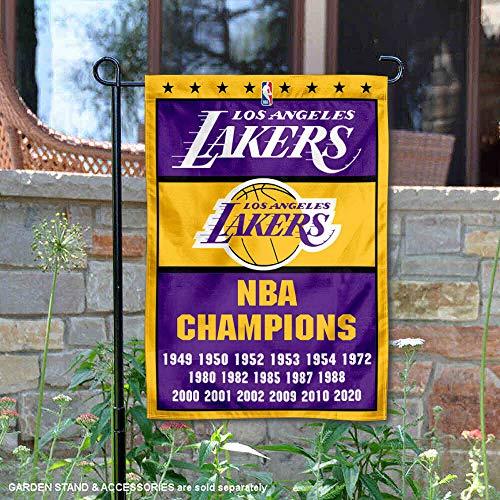 WinCraft LA Lakers 17 Time Champions Double Sided Garden Flag - 757 Sports Collectibles