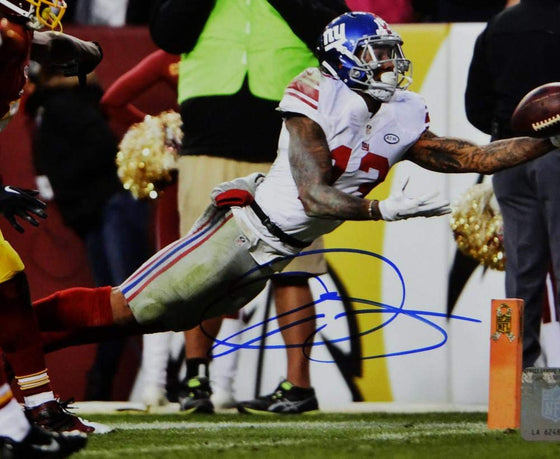 Odell Beckham Signed New York 8x10 One Handed Catch White Jersey PF Photo- JSA W Auth - 757 Sports Collectibles