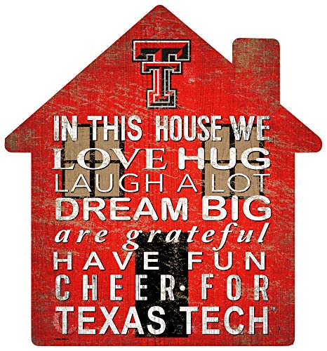 Fan Creations NCAA Texas Tech Red Raiders Unisex Texas Tech University House Sign, Team Color, 12 inch - 757 Sports Collectibles