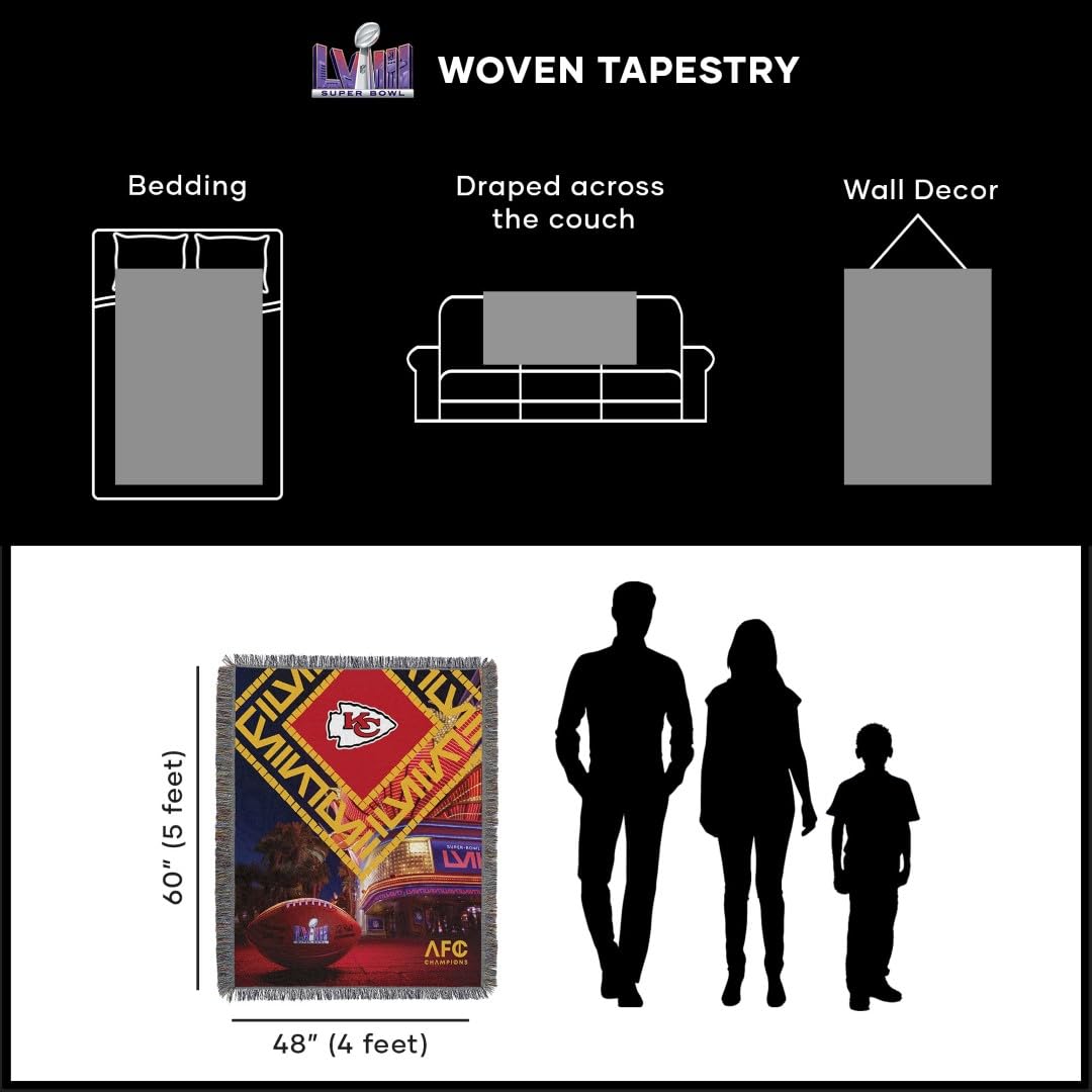 Northwest NFL Kansas City Chiefs Super Bowl LVIII Champions Woven Tapestry, 48" x 60", Arrival Participant - 757 Sports Collectibles