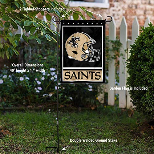 WinCraft New Orleans Saints Football Garden Flag and Pole Stand Holder - 757 Sports Collectibles